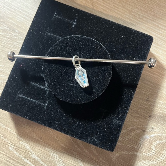 Pandora Silver and Blue Skeleton Coffin Charm - Picture 3 of 3